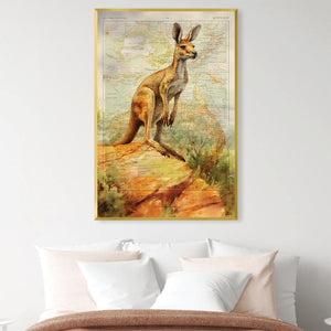 Kangaroo Canvas Art Clock Canvas