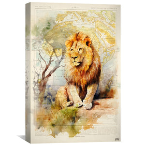 King Lion Canvas Art Clock Canvas