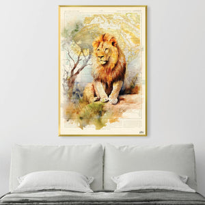 King Lion Canvas Art Clock Canvas