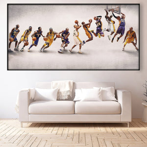 Kobe Evolution Easy Build Frame Posters, Prints, & Visual Artwork Easy Build Frame & Fabric Print / 40 x 20in Clock Canvas