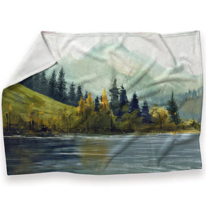 Lakes and Slopes Blanket Blanket 30 x 40in Clock Canvas