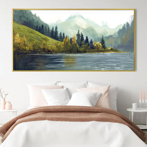 Lakes and Slopes Canvas Art Clock Canvas