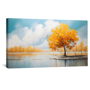 Lakeside Orange Tree Canvas Art Clock Canvas