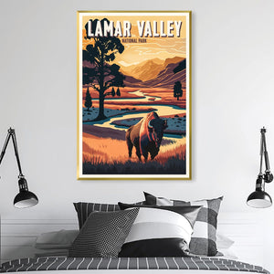 Lamar Valley Canvas Art Clock Canvas