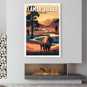 Lamar Valley Canvas Art Clock Canvas