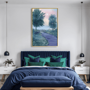 Lavender Mist Path Canvas Art Clock Canvas