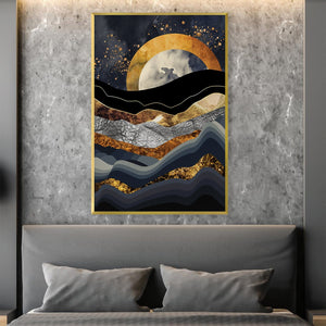 Layered Moonset Canvas Art Clock Canvas