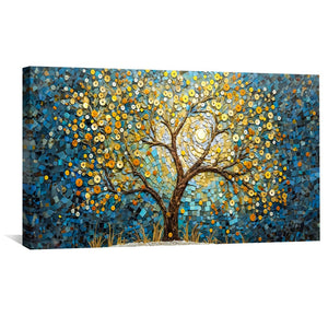 Layered Shapes Tree Canvas Art Clock Canvas