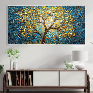 Layered Shapes Tree Canvas Art Clock Canvas