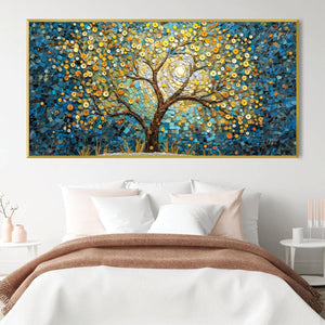 Layered Shapes Tree Canvas Art Clock Canvas