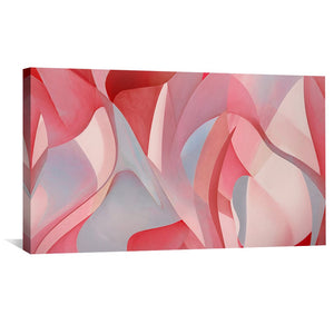 Layers of Red Canvas Art Clock Canvas