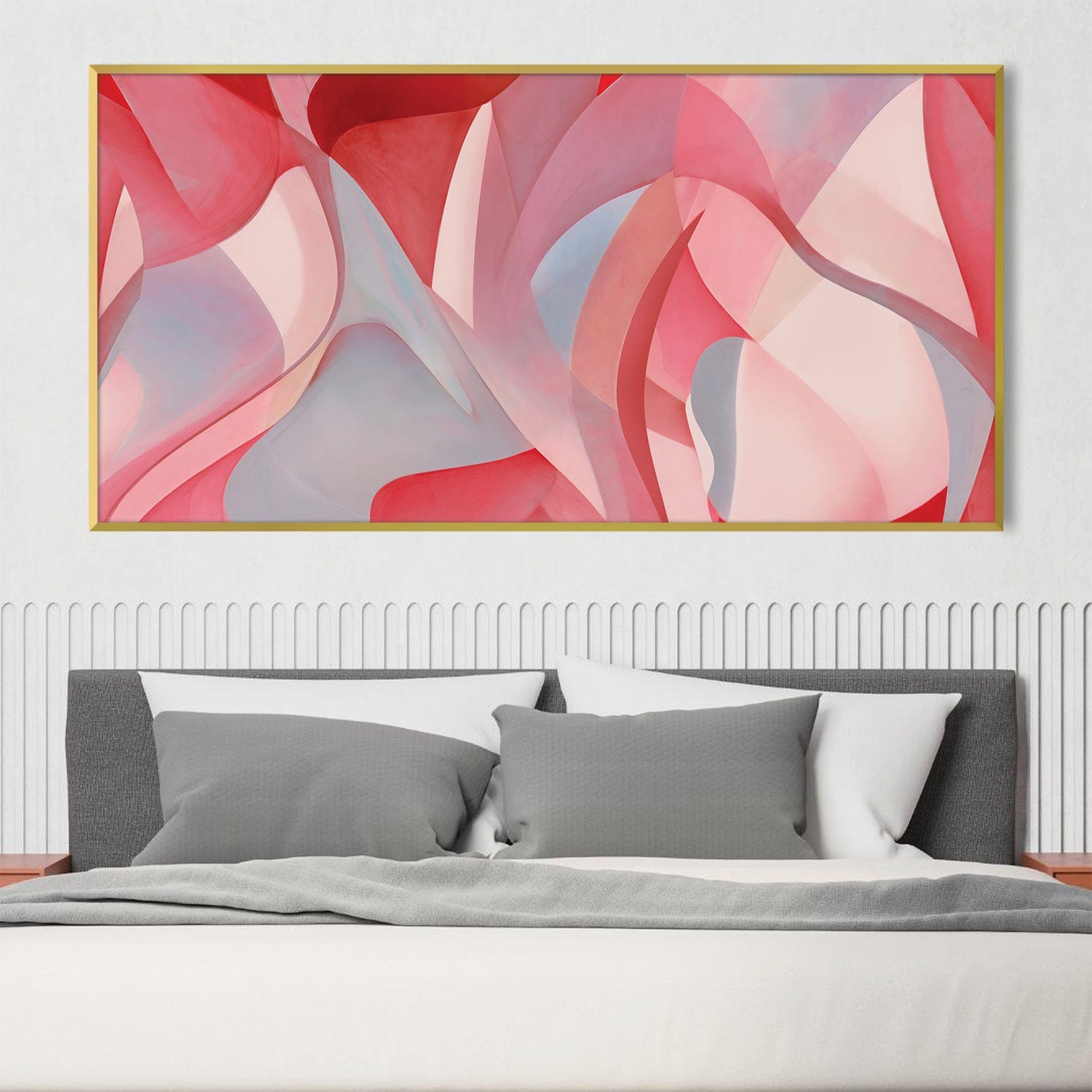 Layers of Red Canvas Art Clock Canvas