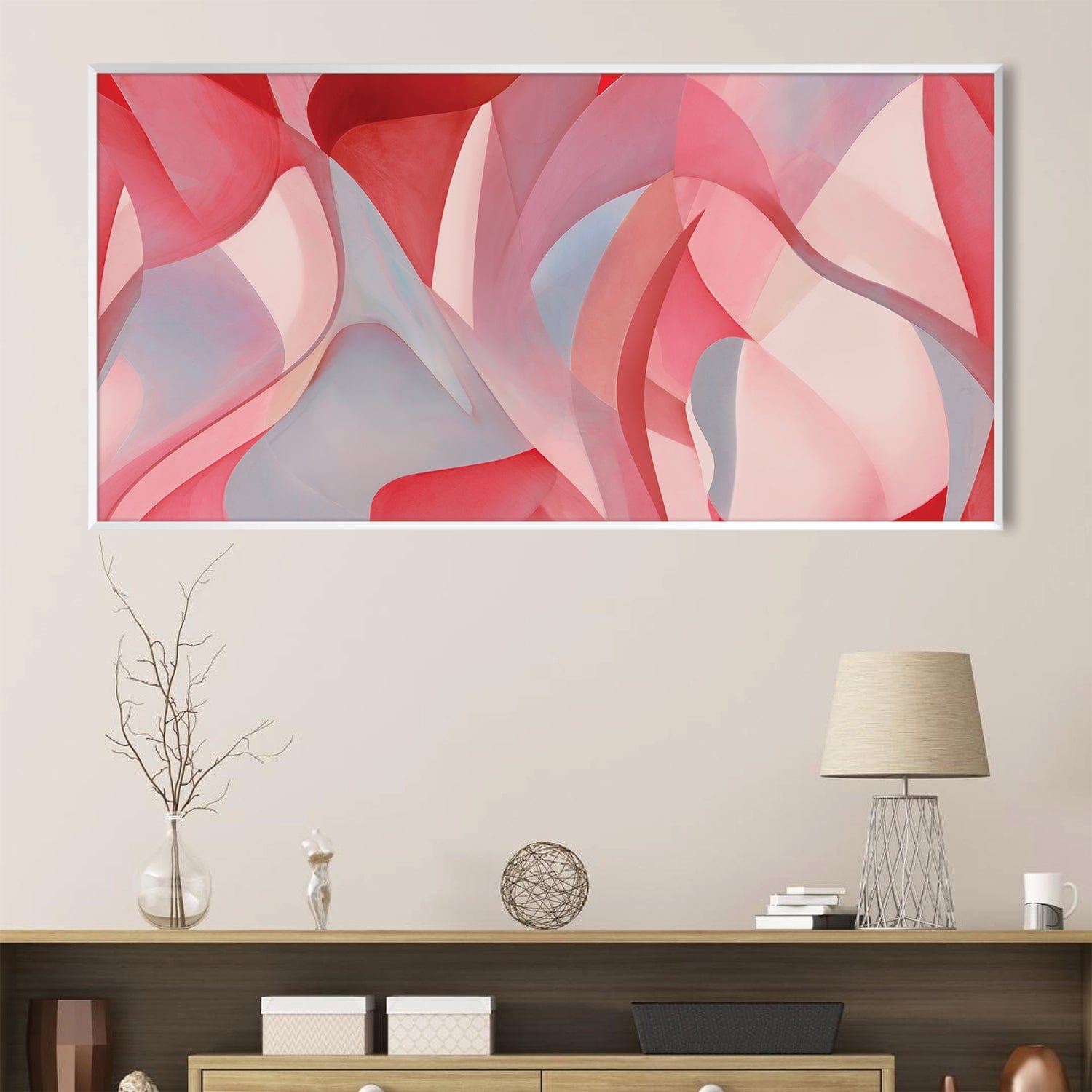 Layers of Red Canvas Art Clock Canvas