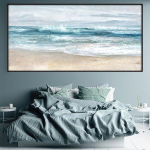 Layers Of The Beach Easy Build Frame Posters, Prints, & Visual Artwork Easy Build Frame & Fabric Print / 40 x 20in Clock Canvas