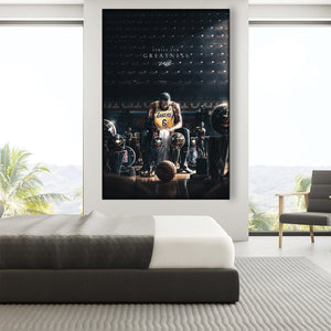 Lebron Trophies Easy Build Frame Art Easy Build Frame & Fabric Print / 24 x 36in Clock Canvas