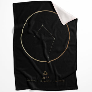 Libra Traits Gold Blanket Blanket 75 x 100cm Clock Canvas