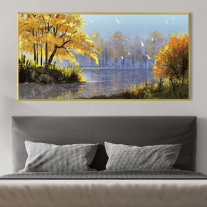 Light Along the Bank Canvas Art Clock Canvas
