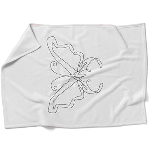 Line Butterflies B Blanket Blanket 75 x 100cm Clock Canvas