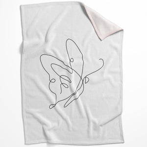 Line Butterflies C Blanket Blanket 75 x 100cm Clock Canvas