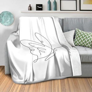 Line Butterflies C Blanket Blanket Clock Canvas