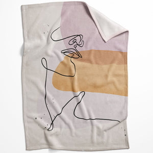 Line Figures A Blanket Blanket 75 x 100cm Clock Canvas