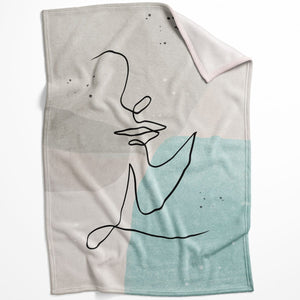 Line Figures B Blanket Blanket 75 x 100cm Clock Canvas