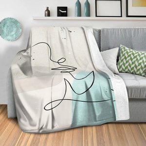 Line Figures B Blanket Blanket Clock Canvas