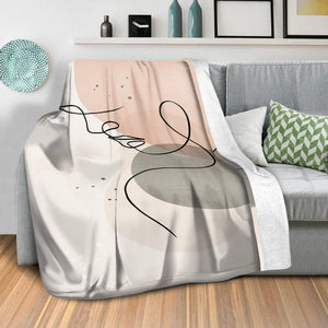 Line Figures C Blanket Blanket Clock Canvas