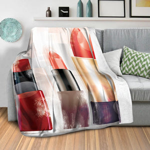 Lipstick Blanket Blanket Clock Canvas