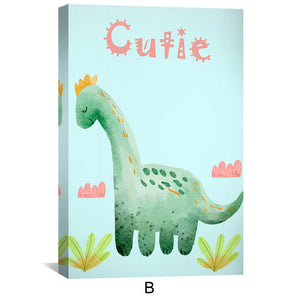 Little Dino Friends Canvas Art B / 12 x 18in / Canvas Clock Canvas