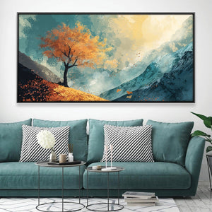 Lone Amber Peak Canvas Art Clock Canvas