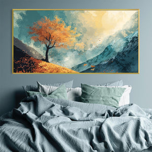 Lone Amber Peak Canvas Art Clock Canvas