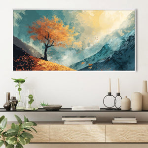 Lone Amber Peak Canvas Art Clock Canvas