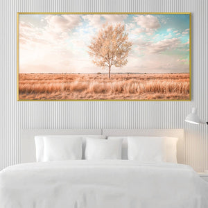 Lone Tree Breeze Canvas Art Clock Canvas