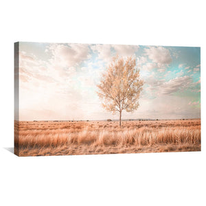Lone Tree Breeze Canvas Art Clock Canvas