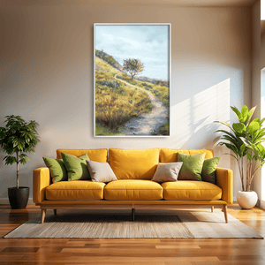 Lone Tree Path Canvas Art Clock Canvas