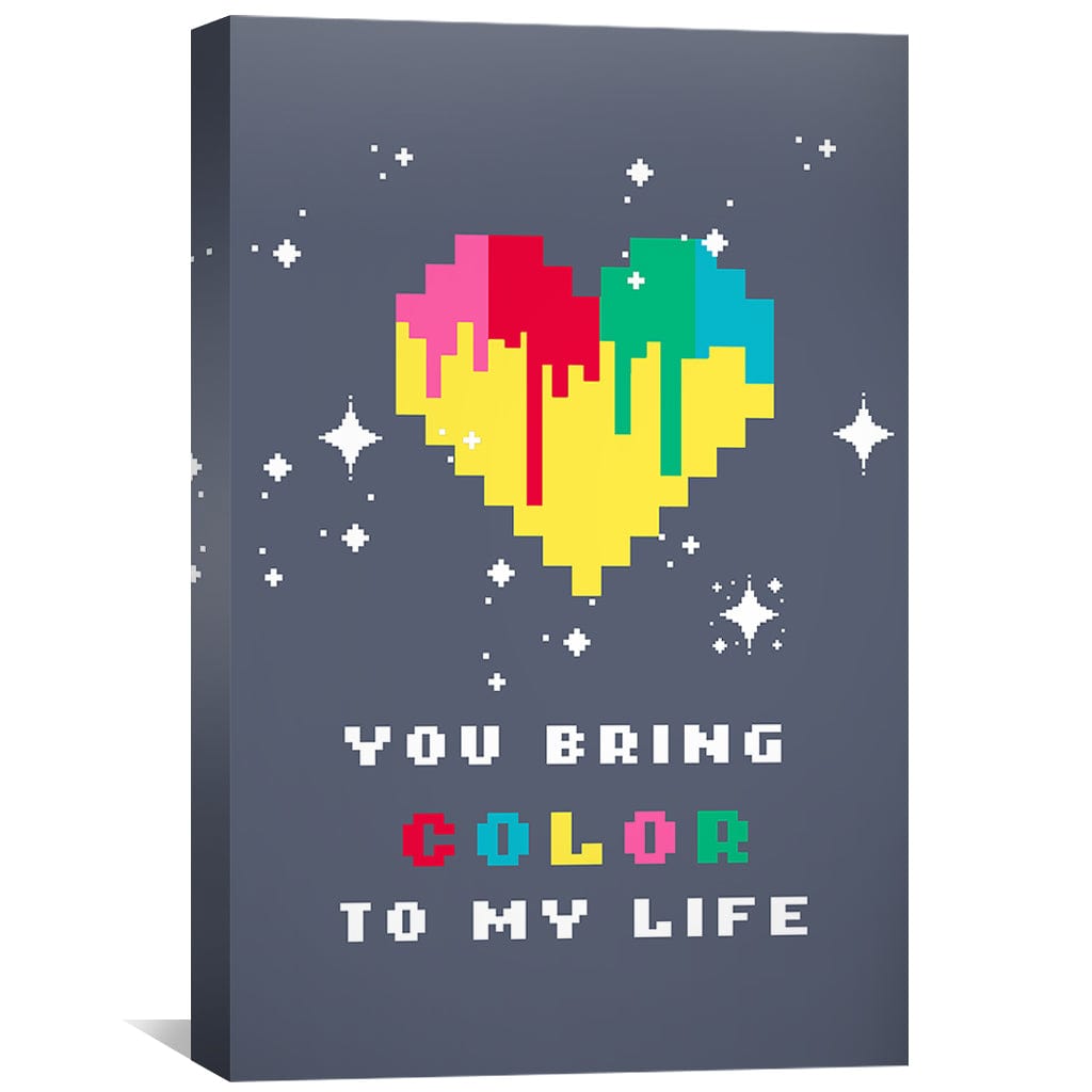 Love in 8-Bit Canvas Art Clock Canvas