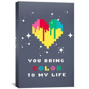 Love in 8-Bit Canvas Art Clock Canvas