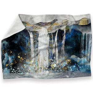 Majestic Falls Blanket Blanket 30 x 40in Clock Canvas