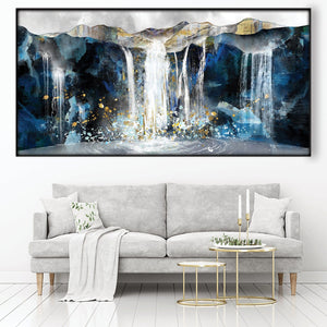 Majestic Falls Easy Build Frame Posters, Prints, & Visual Artwork Easy Build Frame & Fabric Print / 40 x 20in Clock Canvas