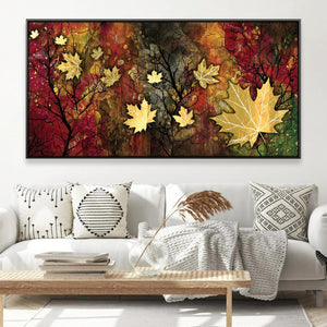 Maple Leaf Forest Canvas Art Clock Canvas