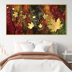 Maple Leaf Forest Canvas Art Clock Canvas