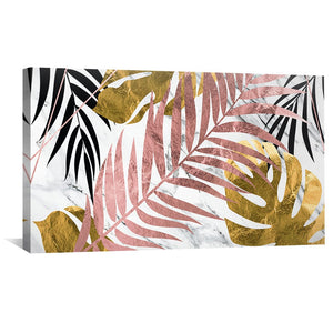 Marble Foilage Canvas Art Clock Canvas