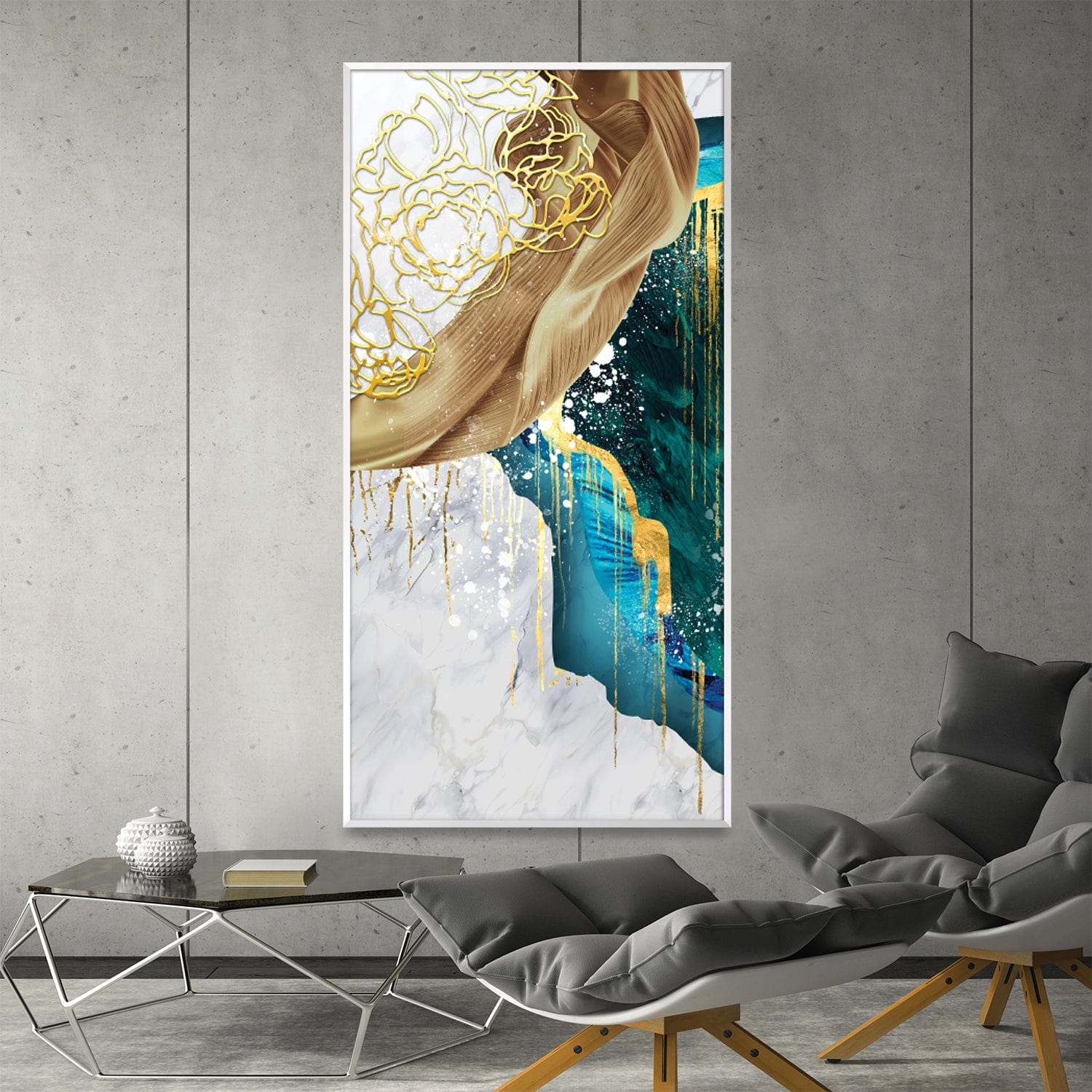 Marbled Elegance Canvas Art Clock Canvas