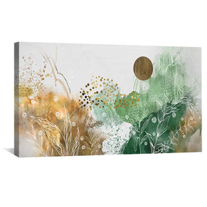 Meadows of the Abstract Canvas Art Clock Canvas