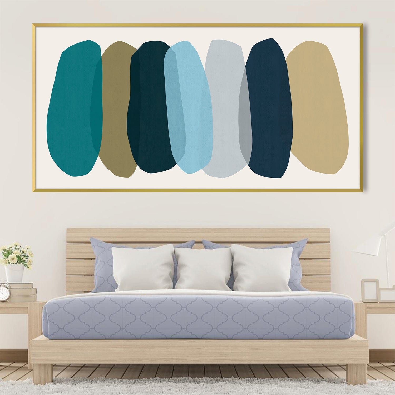 Meditation Stones Landscape Canvas Art Clock Canvas