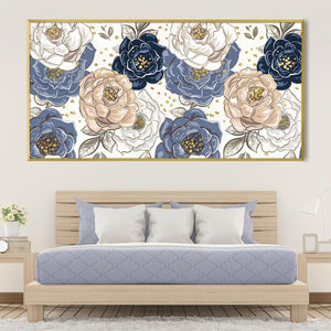 Midnight Blossoms Canvas Art Clock Canvas