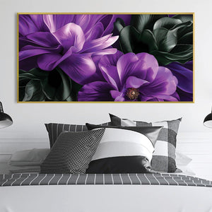 Midnight Magnolia Canvas Art Clock Canvas