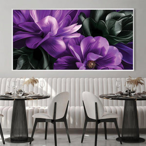 Midnight Magnolia Canvas Art Clock Canvas