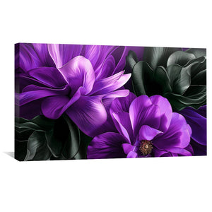 Midnight Magnolia Canvas Art Clock Canvas